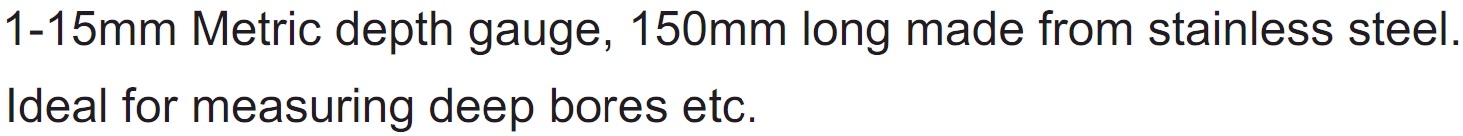 מד עומק מילימטרי דורטול DURATOOL BORE GAUGE D03113